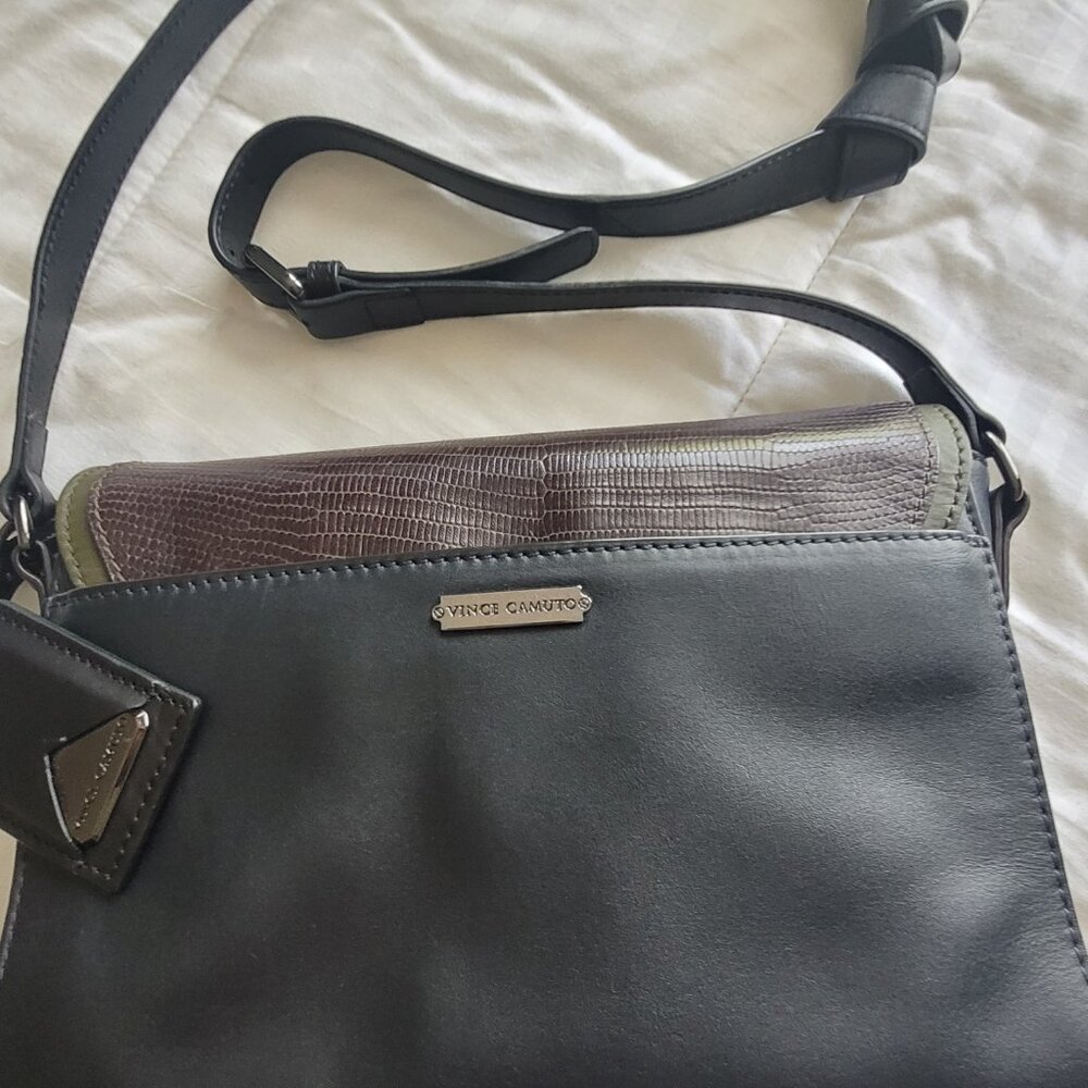 Vince Camuto Crossbody Bag Purse Brown Green Tan Fall Colors - Picture 7 of 15